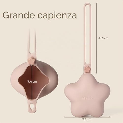 Moonkie Porta Ciuccio, Portaciuccio in Silicone(2 Pezzi), Porta Succhietto Senza BPA, Portaciuccio da Viaggio, Custodia Ciuccio per Bambini, Pratica Scatola Porta Ciuccio(Caffè chiaro/Giallo sabbia) thumbnail 3