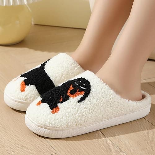 V OPXIN Cartoon Slippers for Womens Mens Cute Cozy Plush Warm Slip-on House Shoes for Indoor and Outdoor Meet Me at Midnight Strawberry Mushroom Evil Eyes Love Heart Slippers | Cozy, Warm, Plush, Slip-on, Cute, Cartoon Slippers, for Indoor and Outdoor, Love Heart, Strawberry, Mushroom thumbnail 3