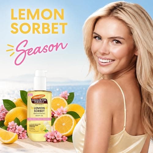 Palmer's Cocoa Butter Formula, Brightening Lemon Sorbet Body Oil (6.5 fl oz), Hydrating Oil with Lemon Extract, Vitamin C & E, 72-Hour Moisture, Citrus Creamy Fragrance, Dermatologist-Approved thumbnail 2