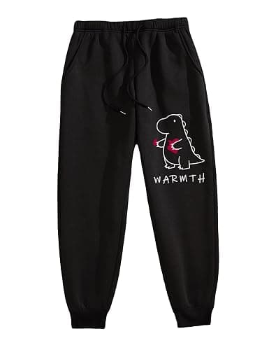 COZYEASE Men's Letter Graphic Print Sweatpants Drawstring Waist Slant Pocket Casual Pants - Image 1