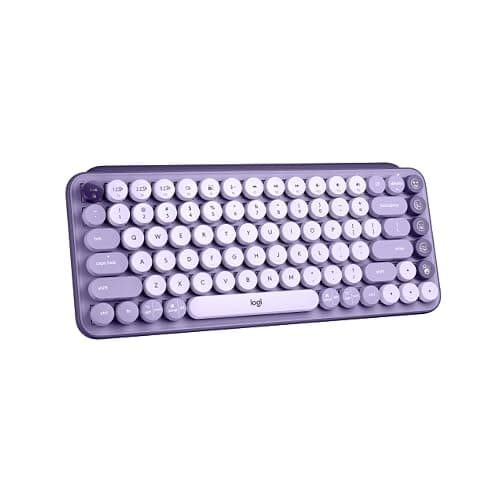 Logitech POP Keys Mechanical Wireless Keyboard - Cosmos | Customizable emoji keys, durable compact design, USB connectivity, multi-device, multi-OS compatible - Image 1