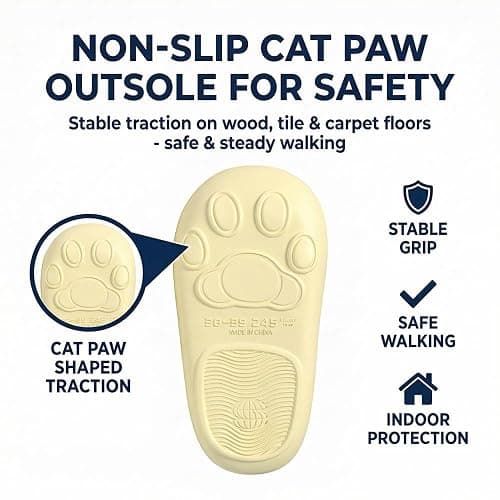 Zureto Cat Paw Print Shoes for Adult Kids, Cat Slippers with Paw Print Soles, Summer Cute Animal Home Sandals thumbnail 3