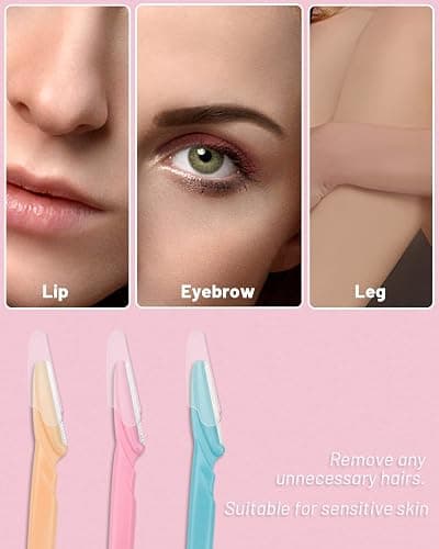 Eyebrow Razor for Women, 12 Pcs Dermaplaning Tool for Face Professional, Face Razor for Women Facial Hair Remover thumbnail 6
