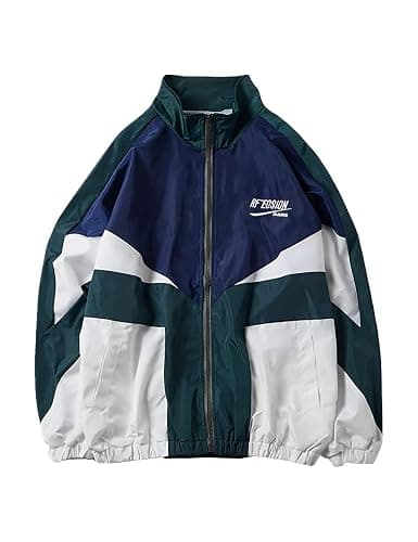 Wyeysyt Women's Y2k Jacket Zip Up Lightweight Windbreaker Jacket Varsity Oversized Sport Jacket Y2k Clothing 90s Jacket - Image 1