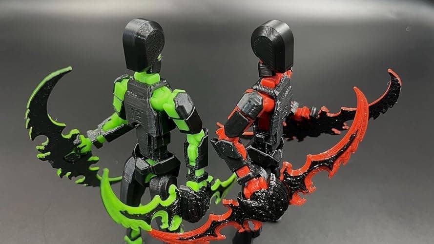 T13 New Action Figure Set (Assembly Completed), 3D Printed Multi-Jointed Movable Titan 13 Dummy Lucky 13 Mobile Robot, Nova 13 Action Figures Desktop Decorations for Game Lovers Toy (Black Red Green） thumbnail 2