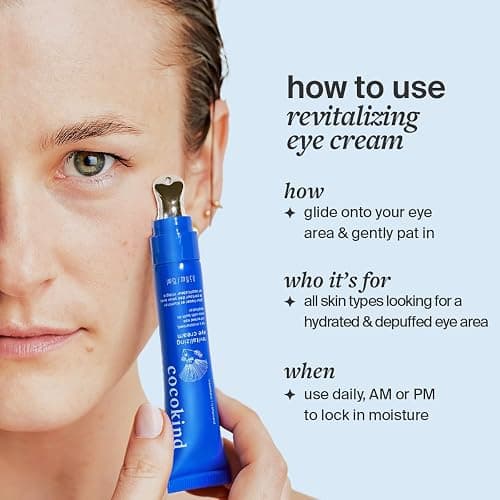 Revitalizing Eye Cream by Cocokind, Depuff & Reduce Fine Lines and Wrinkles, Cream for Firmer and Brighter Looking Eye Area, Hydrating with a Cool Metal Applicator Tip, 0.5 Fl Oz thumbnail 3