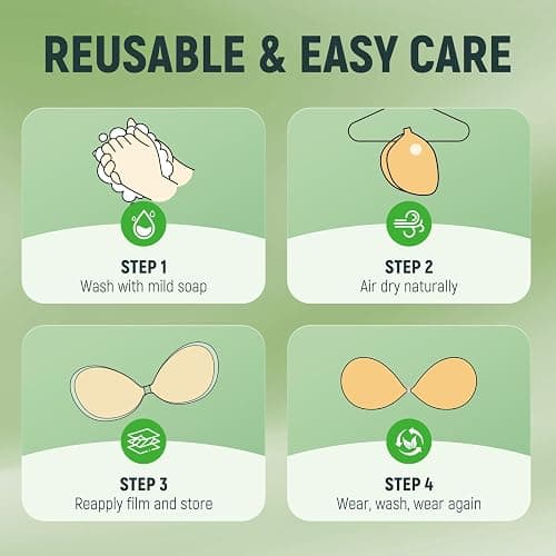 MSHalo Ultra Invisible Sticky Bra Push Up, Strapless Adhesive Bra for Women's Exotic Bras, Reusable Silicone Sticky Boobs for Backless Dress (B Cup, Beige) thumbnail 6