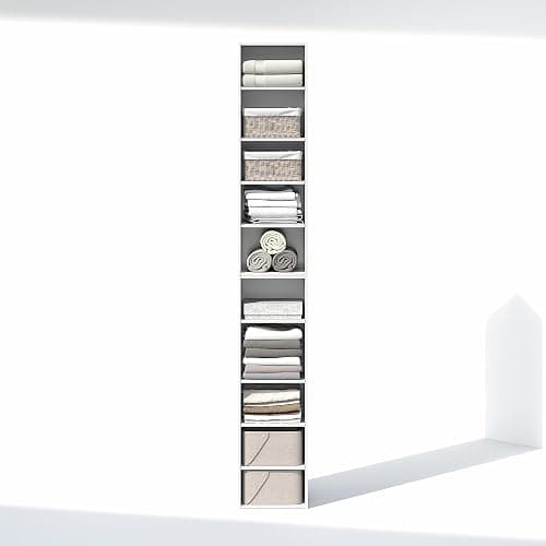 Furinno PASIR 10-Tier Closet Organizers and Storage, Open Shelf, Storage Organizer, 12-Inch Width, for Closet, Bedroom, White thumbnail 6