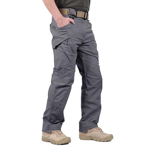Hiwise Men's Ripstop Tactical Pants Water Resistant Stretch Cargo Pants Lightweight EDC Hiking Work Pants - Image 1