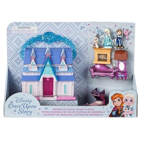 DISNEY STORE Official Frozen Castle Micro Play Set, Micro Toy Set Includes Elsa, Anna & Olaf Micro Figures, Travel Toy Portable Playset with Handle, Travel Toys with Surprise Reveals thumbnail 8