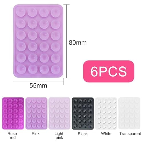 iLamvie 6er Pack Silikon-Saugnäpfe für Alle Handy-Modelle, Anti-Rutsch-Handyhalter für Selfies und Videos,Freihändig,Langlebig & Leicht Bedienbar thumbnail 5