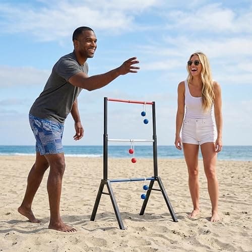Steel Ladder Ball Game Set with 6 Bolas Assembly-Free Ladder Toss Includes Scorekeeper and Carry Case Yard Outdoor Games for Adults & Family thumbnail 6