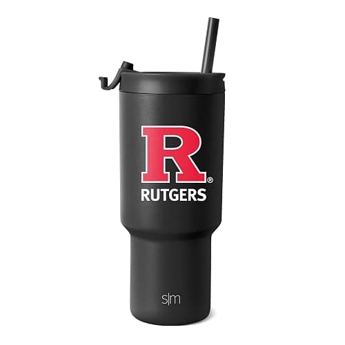Simple Modern Officially Licensed Collegiate Rutgers Scarlet Knights 30 oz Tumbler with Flip Lid and Straws | Insulated Cup Stainless Steel | Gifts for Men Women | Trek Collection | Rutgers University - Image 1