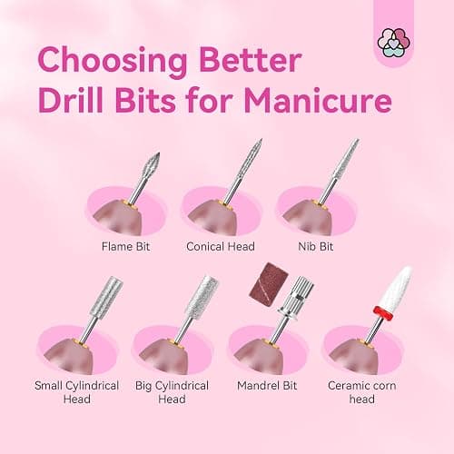 SAVILAND Electric Nail Drill: 2025 Electric Nail File Rose Efile Nail Drill Professional Manicure with 6PCS Nail Drill Bits Portable Nail File & Salon Use Manicure Pedicure at Home thumbnail 3