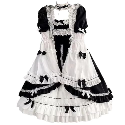 Women Sweet Lolita Dress Girl Victorian Long Sleeve Cute Princess Skirts Halloween Cosplay Costume Lace Layers Maid Dresses - Image 1