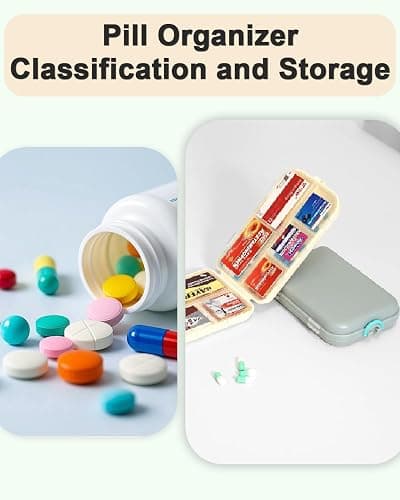 2 Pack Pill Organizer, Travel Pill Organizer with lables, Large Medicine Organizetion, Travel Essentials thumbnail 2