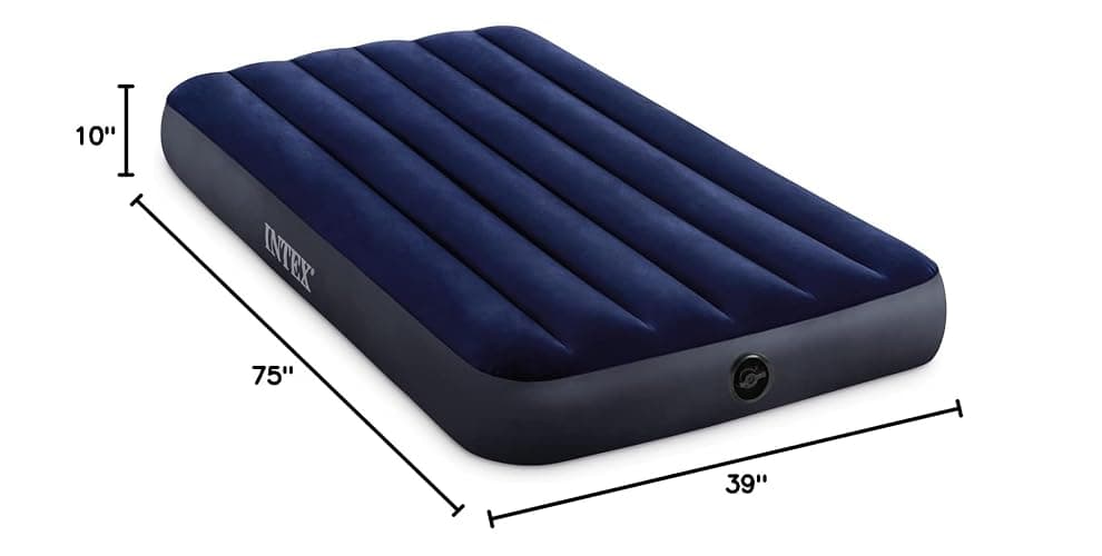Intex 64757E Dura-Beam Standard Downy Air Mattress: Fiber-Tech - Twin Size - 10in Bed Height - 300lb Weight Capacity - Pump Sold Separately - Twin thumbnail 2