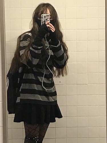 Women Harajuku Oversized Stripe Casual Long Sleeves Crewneck T-Shirt Tee Tops thumbnail 6
