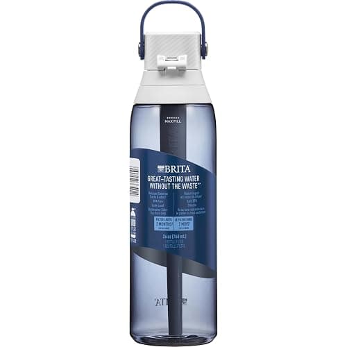 Brita Hard-Sided Plastic Premium Filtering Water Bottle, BPA-Free, Reusable, Replaces 300 Plastic Water Bottles, Filter Lasts 2 Months or 40 Gallons, Includes 1 Filter, Night Sky - 26 oz. thumbnail 9