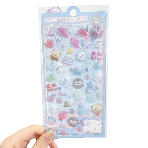 3D Puffy Stickers, 4 Sheets 200+ Kawaii Resin Decorative Stickers for Phone Case, Notebook, Scrapbooking (Style-2) thumbnail 4