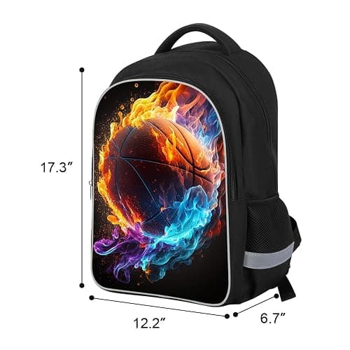 RTBBCKS Backpack Set, Basketball Backpack for School, Bookbag with Lunch Box, Perfect for Boys thumbnail 2