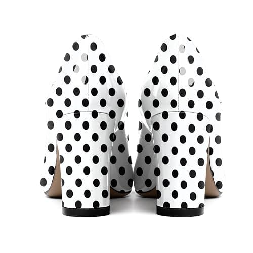 AUMOTED Donne Décolleté Mary Jane Chunky Block Tacco Medio Stretto Punta Tonda Cinturino alla Caviglia Scarpe Eleganti Festa da Sposa 8.5CM thumbnail 5