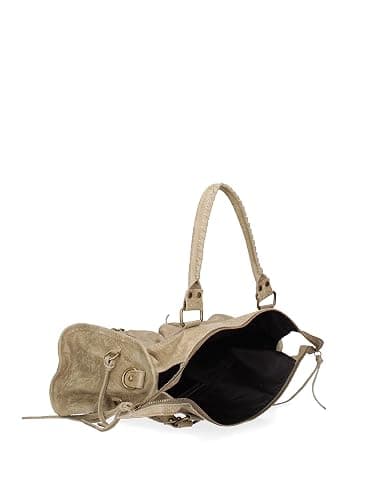 Gave Lux Sac à bandoulière, en daim véritable, pour femme Produit artisanal Fabriqué en Italie, GLX220609023FBG Cuir clair 41 x 28 x 13 cm thumbnail 6