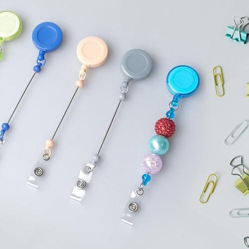 60 Pcs Beadable DIY Badge Holder Set Heavy Duty Retractable Keychain Badge Reel Clips ID Name Badge Clip with Belt Clip Blank Jewelry DIY Gift for Office Worker Doctor Nurse Employee Supplies thumbnail 7