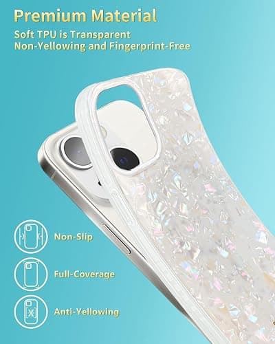 SCORPIFY for iPhone 15 Plus Case [Compatible with MagSafe] with Colorful Pearl Iridescent Design, Cute Clear Magnetic Phone Cover for Women Girls and Men, Bumper with Mother of Pearl Shell Pattern thumbnail 8
