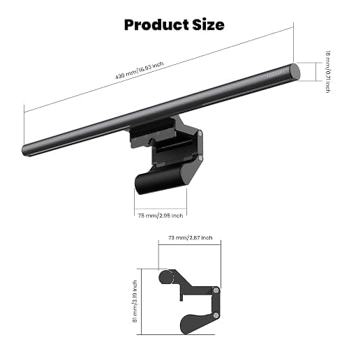YEELIGHT Monitor Light Bar, Computer Monitor Lamp for Home Office Gaming, 250LM No Glare Eye-Care LED Screen Bar, Touch Control USB Reading Desk Lamp with Stepless Dimming for Flat & Curved Monitor thumbnail 11