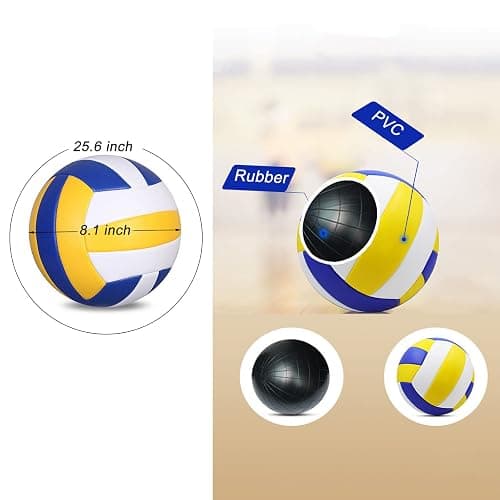 ABAJI Volleyball Official Ball Thicker PU Waterproof Anti-Explosion 15+ Years Kids Girls Boys Indoor Training Game Outdoor Sand Beach Pool Play Pump Needle thumbnail 2