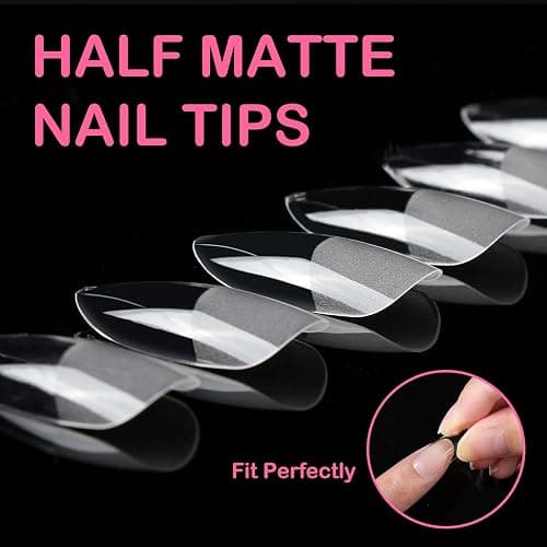 550 Pièces Capsule Americaine Ongle Amande, 11 Tailles Capsules Ongles Gel Couverture Complète, Semi Givré Faux Ongles pour Débutant en Manucure, Prothésiste Ongulaire et Salons Nail Art à Domicile thumbnail 4