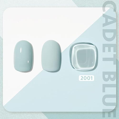 GAOY Blue Gel Nail Polish, 16ml Soak Off Gel Polish, UV Light Cure for Nail Art DIY Manicure at Home, 2001 Cadet Blue thumbnail 2