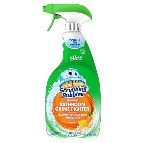 Scrubbing Bubbles Bathroom and Shower Cleaner Disinfectant Spray, Foaming Action Bathroom Grime Fighter, Citrus Scent, 32oz - Image 1
