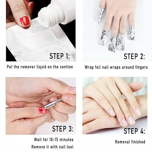 400Pcs Nail Polish Remover Gel Nail Foil Wraps Aluminium Soak Off Foils Cotton Pads Gel Nail Polish Wraps Removal Tool Finger Nail Polish Remover with Lint-Free Lager Cotton Pad thumbnail 2