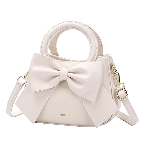 Small Purses for Women Crossbody Bag, Vegan Leather Crossbody Purses and Handbags with Top Carry Handle and Cute Bow Knot - Image 1