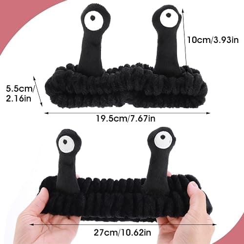 Molain Face Wash Headband, Palm and Snail Spa Hair Bands Makeup Headbands Women Cartoon Cute Coral Fleece Elastic Headband Creative Hair Accessories for Washing Face Shower Sports Beauty Skincare thumbnail 3