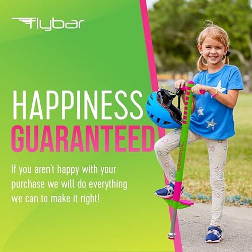 Flybar Limited Edition Foam Maverick Pogo Stick for Kids - Two New Rubber Hand Grips (Lime/Purple) thumbnail 7