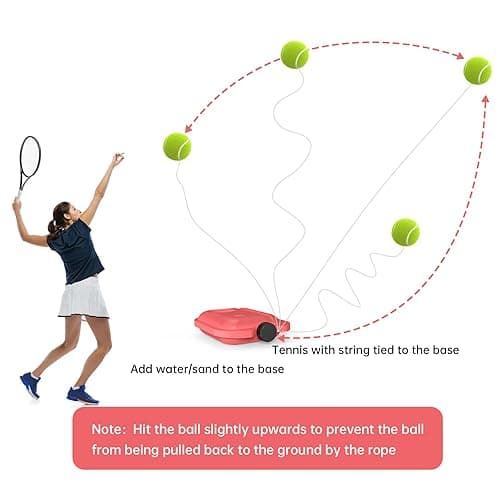 Tennis Trainer Rebound Ball with 2 String Balls and a Mesh Bag, Solo Tennis Training Equipment for Self Tennis Practice, Portable Tennis Training Tool, Tennis Rebounder Kit for Beginner Sport Exercise thumbnail 6