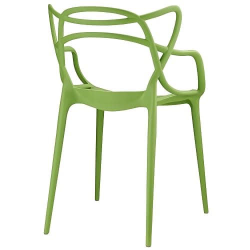 Modway Entangled Modern Molded Plastic Two Dining Armchairs in Green - Two Dining Chairs - Green thumbnail 4