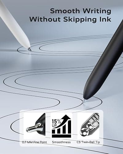 STAGEEK Black Gel Pens, 6Pcs Fine Point Smooth Writing Pens with 3 Extra Refills, Black Ink Pens for Journaling, Office, Note Taking, School Supplies, Nurse Aesthetic(Black Gray White) thumbnail 5