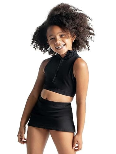 Capezio girls Team Basics Mock Neck Top - Sports Bra, Black, Medium US - Image 1