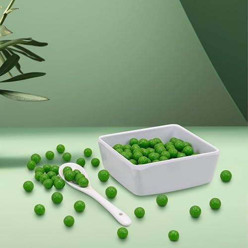 Woration Fake Pea Grains Artificial Green Beans Faux Mung Beans Lifelike Vegetable Decoration with Bowl Set Home Kitchen Shop Food Prop - 60g thumbnail 4