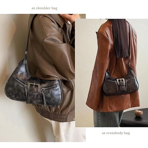 Women's Y2K Purse Shoulder Bag Top Handle Handbag Small Punk Hobo Clutch Purses Bags Trendy Trendy Leather Buckle Punk Purses thumbnail 2