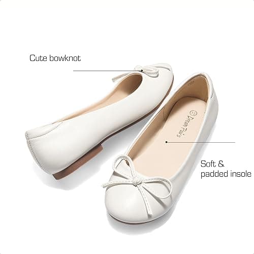 Dream Pairs Girls Dress Shoes Ballet Flats Slip-on Fashion Bow Flower Girl Shoes for Wedding, School, Party, Birthday thumbnail 3