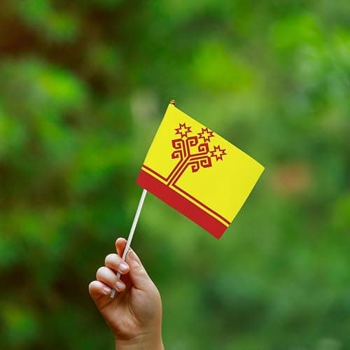 Chuvashia Flag Small Hand Held Flags, Mini Flags On Stick For Party Team Activities Parades Holiday Decoration 10 Pack thumbnail 7