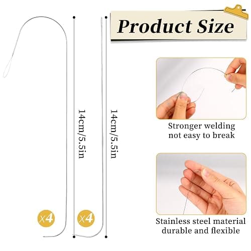 4Pcs Bead Spinner Needles Big Eye Beading Needles Stainless Bead Needle,Bead Needles for Jewelry Making Bracelet Necklace Jewelry Making (Needle) thumbnail 2