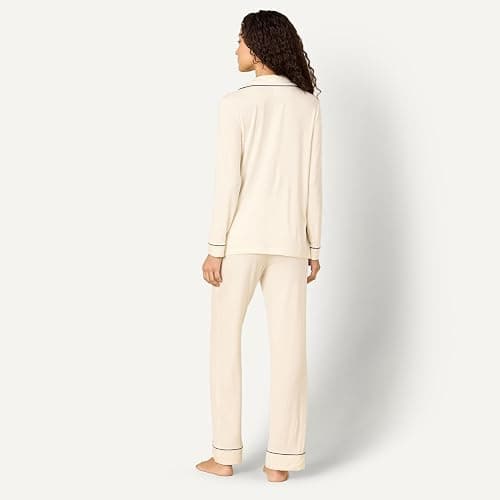 Amazon Essentials x Sofia Grainge Women's Stretch Modal Long-Sleeve and Full-Length Bottom Pajama Set thumbnail 5