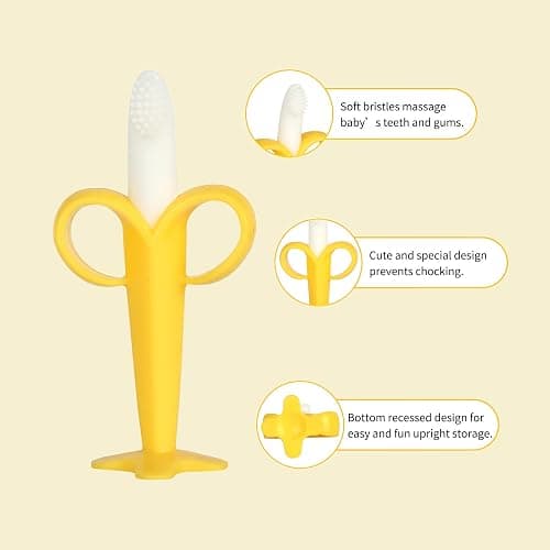 Chuya Teething Toys (4 Pack) Teething Toy for Baby, Teach Teeth Brushing ,BPA-Free,Chew Toy for Infants Toddlers Silicone Baby Teethers Giraffe Fruit Teething Stick for Babies 3 Months+ thumbnail 3