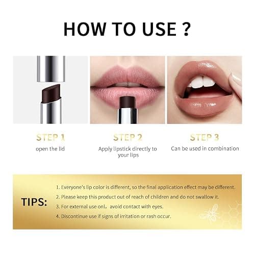URQT Black & Pink Honey Lipstick Tinted Lip Balm – Moisturizing Sheer Lip with Natural Shine, Hydrating & Lightweight Lip Tint, Long-Lasting Dark Cherry Tinted Balm Lip Stain (Honey Lipstick, 1) thumbnail 7